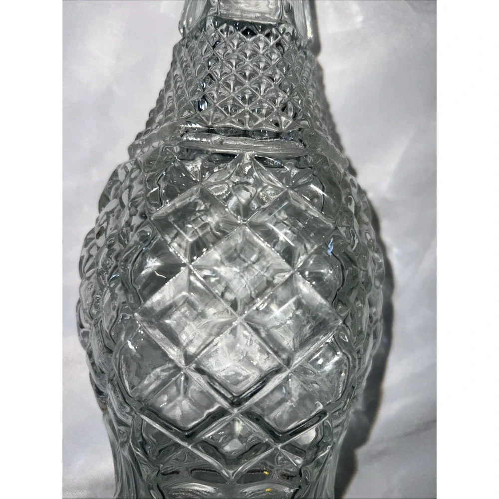 Vintage Anchor Hocking 32oz Glass‎ Wexford Pattern Decanter Bottle & Stopper